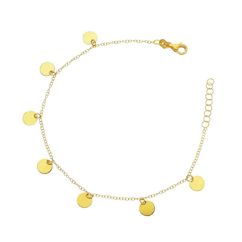 Bracelet with circles charms in 18k yellow gold