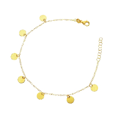 Bracelet with circles charms in 18k yellow gold