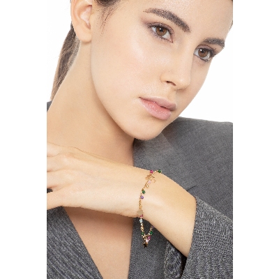 18k yellow gold bracelet with fancy charms