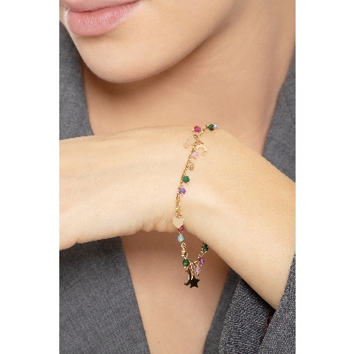 18k yellow gold bracelet with fancy charms