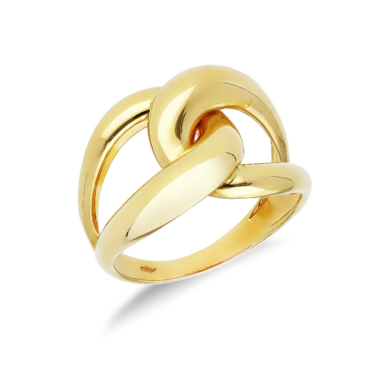 Yellow gold 18k crossover ring 