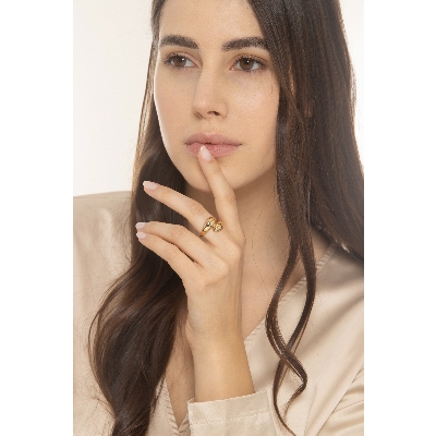 Anello contrariè in oro giallo 18k