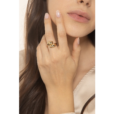 Anello contrariè in oro giallo 18k