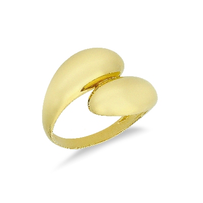 Anello contrariè in oro giallo 18k