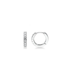 Zircon hoop earrings in white gold 18k