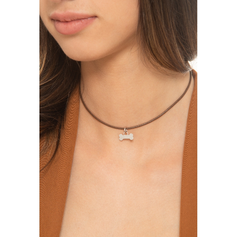 18k white gold charm with bone