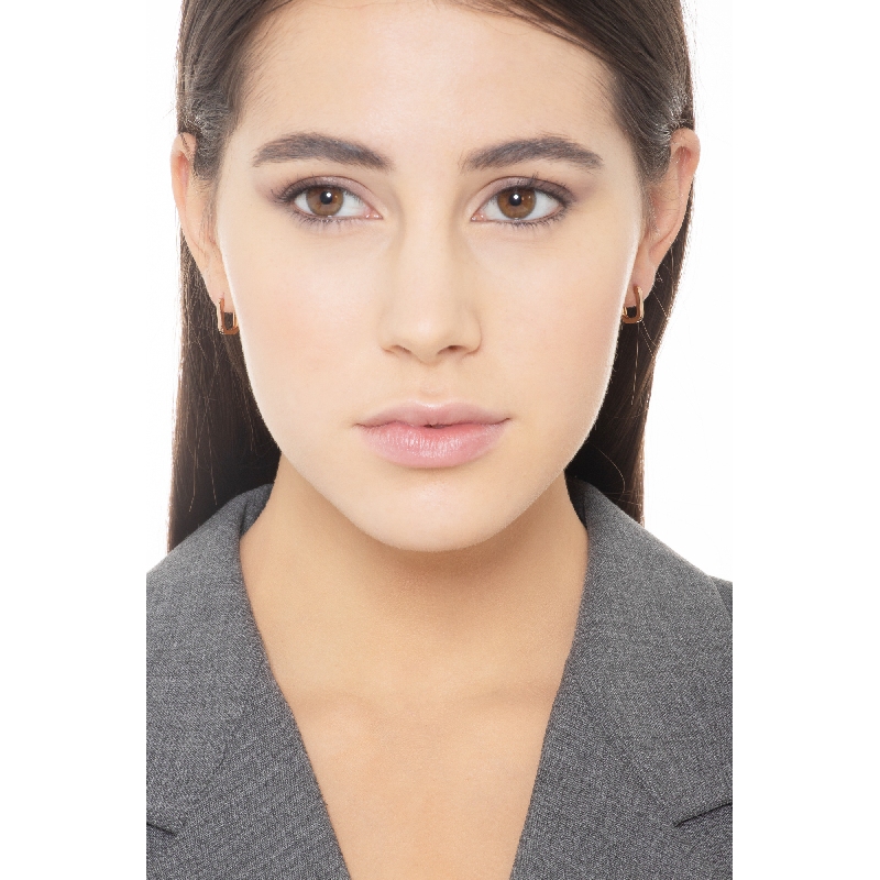 18k rose gold rectangular earrings 