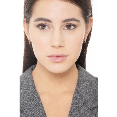 18k rose gold rectangular earrings 