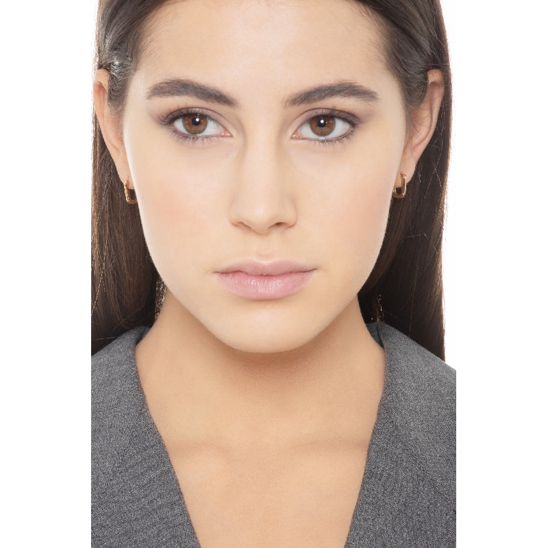 Orecchini di forma rettangolare in oro giallo 18k