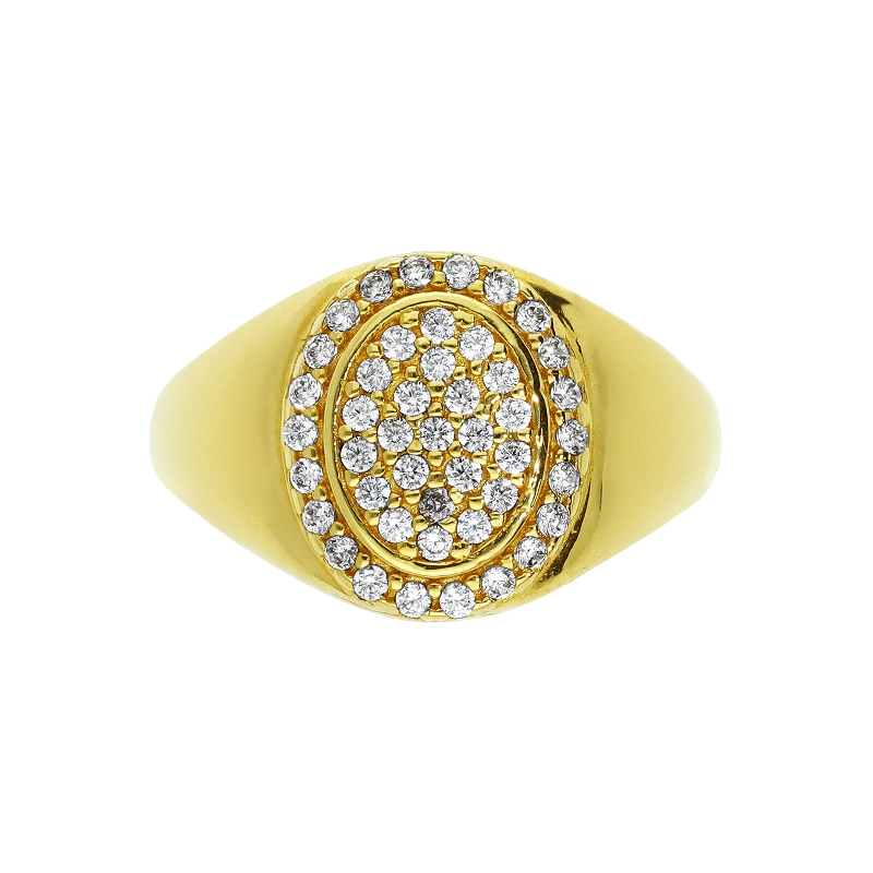 Yellow gold 18k zircon ring 
