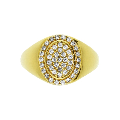 Yellow gold 18k zircon ring 