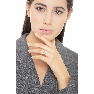 Yellow gold 18k zircon ring 