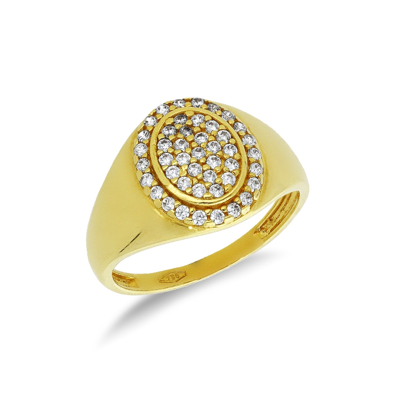 Yellow gold 18k zircon ring 