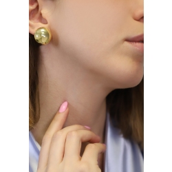 Orecchini a bottone con clip in oro giallo 18k 2