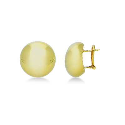 Orecchini a bottone con clip in oro giallo 18k