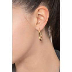 Twisted oval earrings yellow gold 18k 2