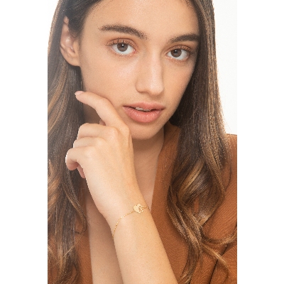 18k yellow gold bracelet with heart charm and engraved ''My Friend''