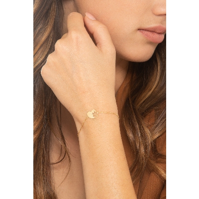 18k yellow gold bracelet with heart charm and engraved ''My Friend''