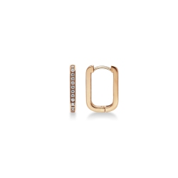 Orecchini A Cerchio Oro Giallo 375 NKlaus | Cerchi Quadrati Con Zirconi, 18,4 Mm, Gioielli Eleganti Per Lei