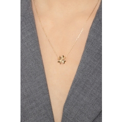Four- leaf clover pendant in 18k yellow gold, 42 cm 2