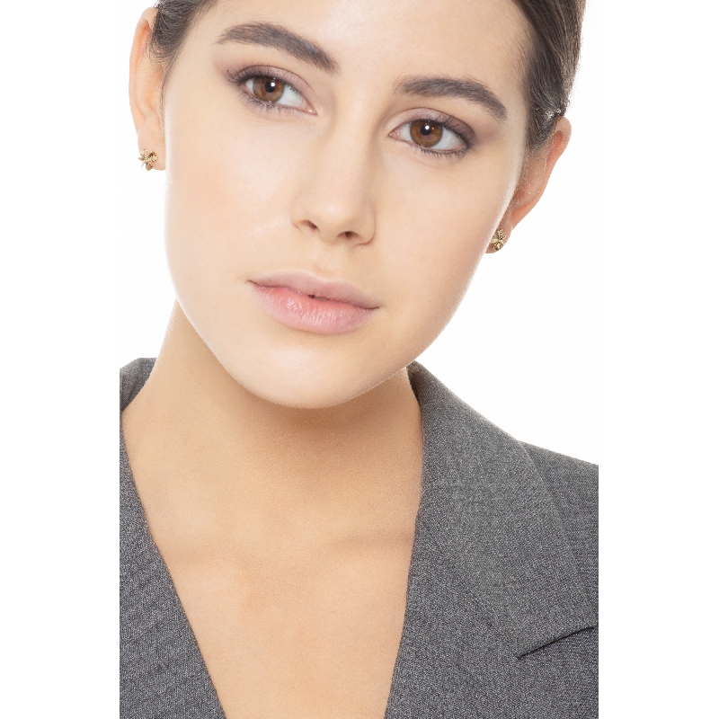 Orecchini in oro giallo 18k a quadrifoglio