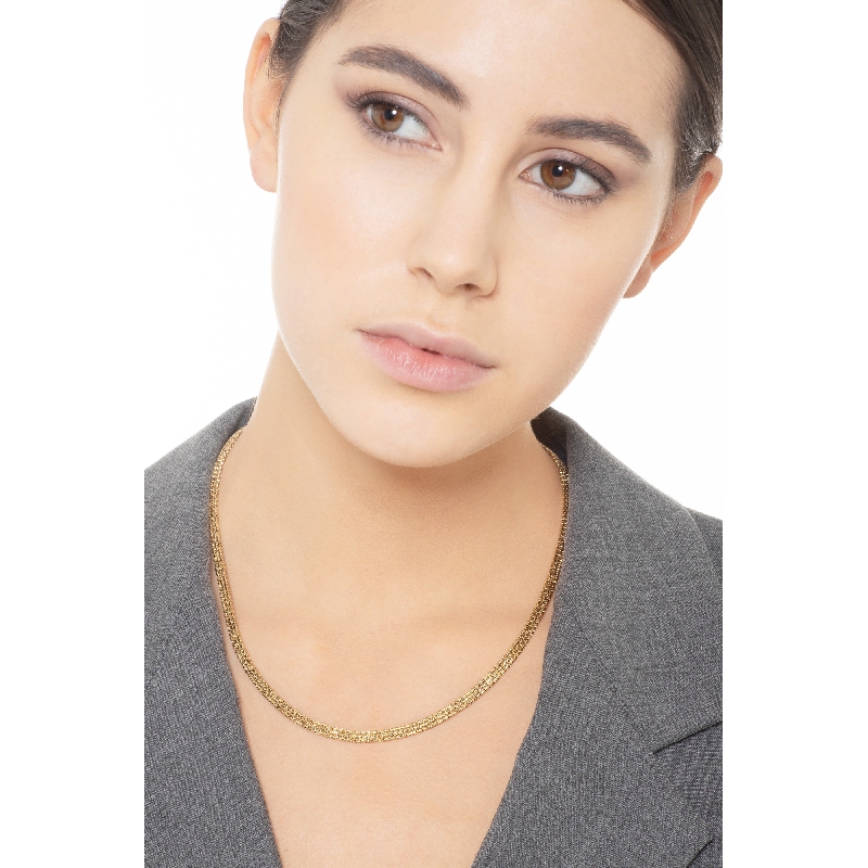 Semi-rigid chain in 18k yellow gold