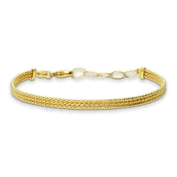 Bracciale semirigido in oro giallo 18k, lavorazione godronata