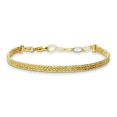 Bracciale semirigido in oro giallo 18k, lavorazione godronata