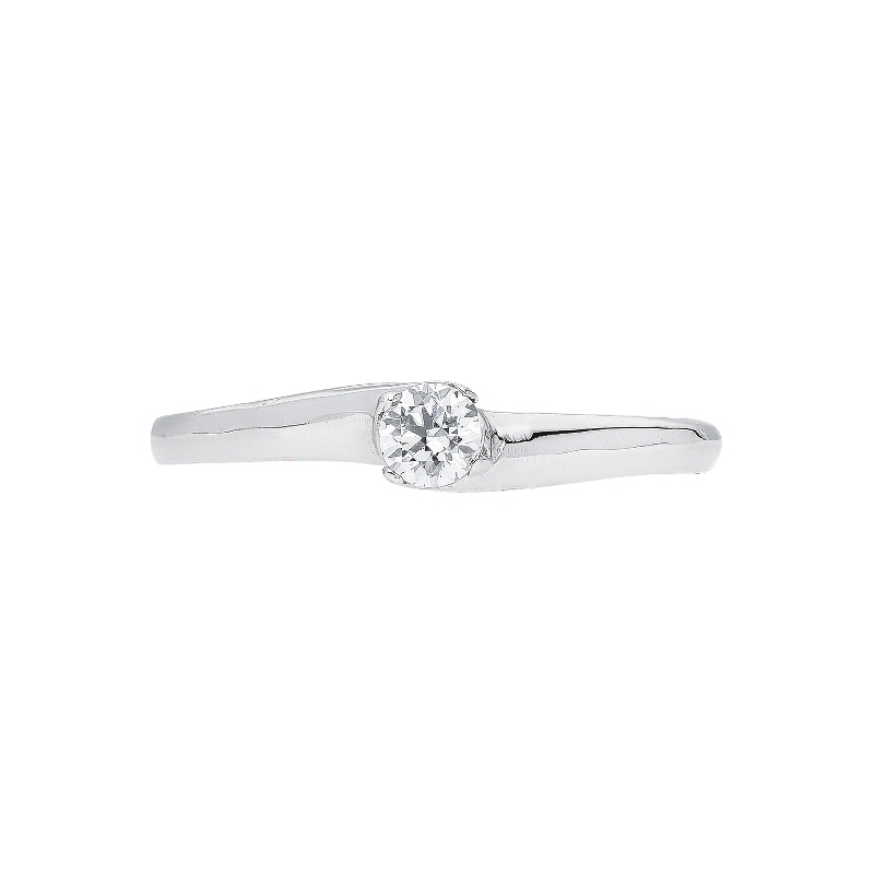 4 claw solitaire ring with zircon white gold 18k