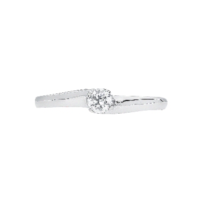 4 claw solitaire ring with zircon white gold 18k