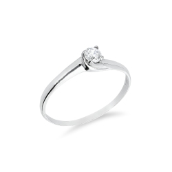 4 claw solitaire ring with zircon white gold 18k