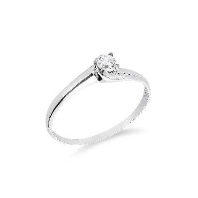 4 claw solitaire ring with zircon white gold 18k