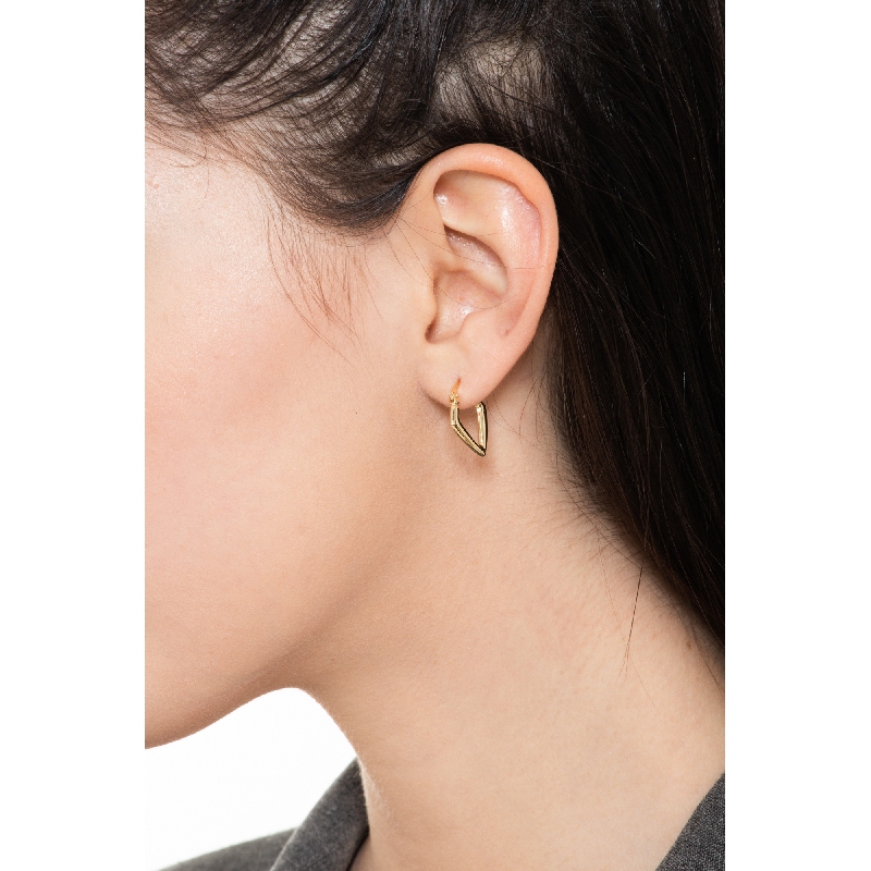 18k yellow gold rhombus earrings