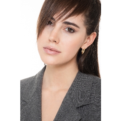 18k yellow gold oval earrings