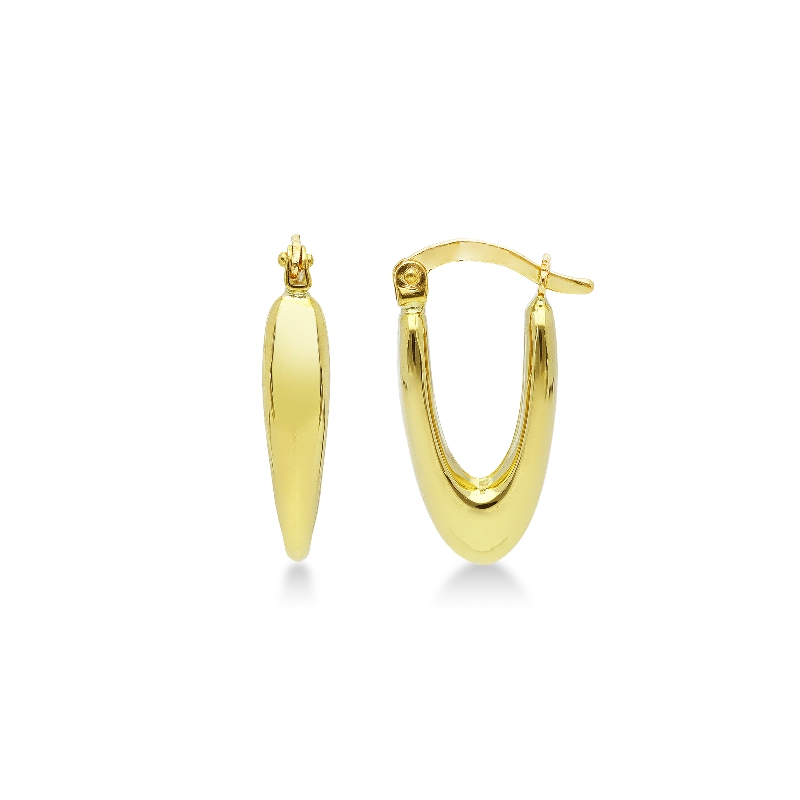 18k yellow gold oval earrings