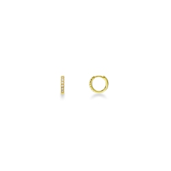 18k yellow gold hoop earrings with zircons