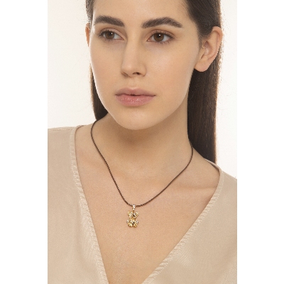 18k yellow gold teddy bear pendant with zircons