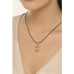 18k yellow gold teddy bear pendant with zircons 2