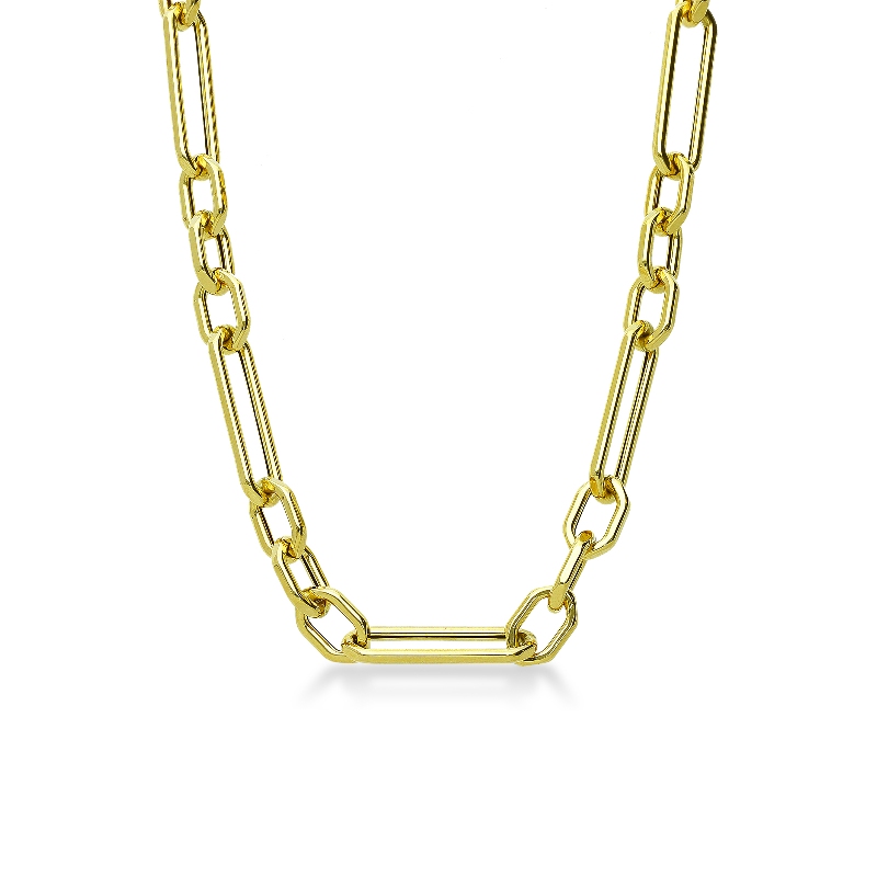 Collana in oro giallo 18k maglia a catena, cm 48