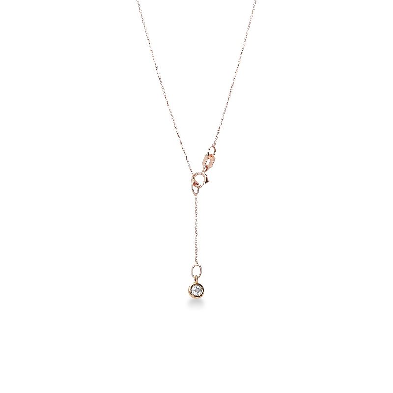 18k rose gold zircon heart pendant 
