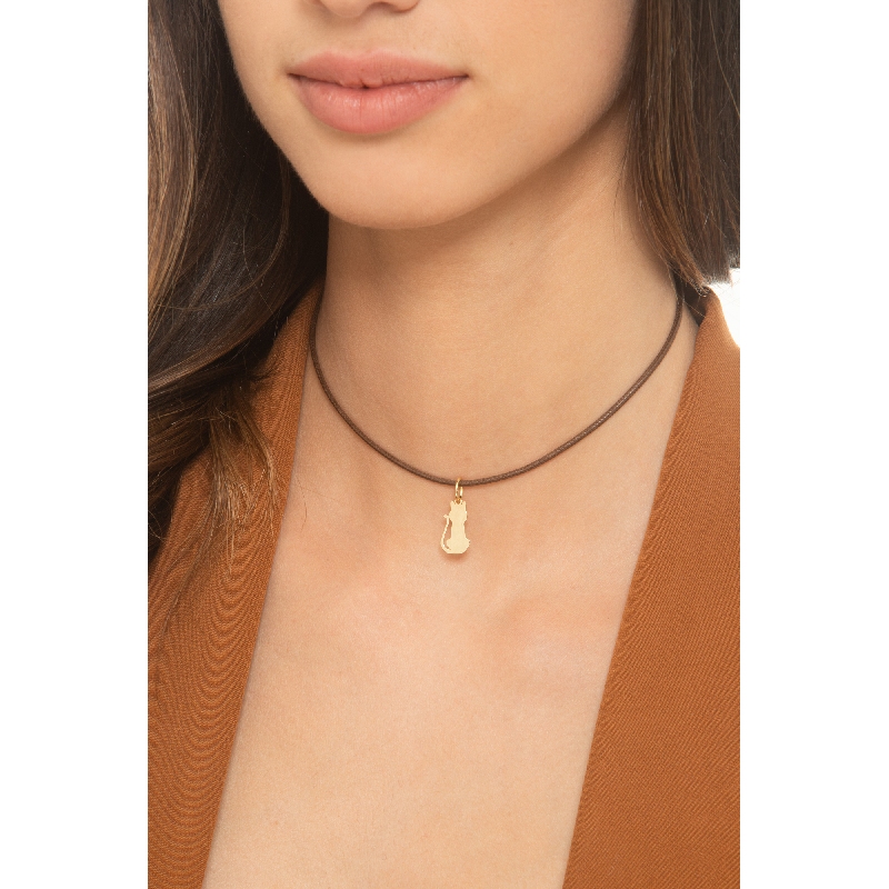 Charm in yellow gold 18k with cat 