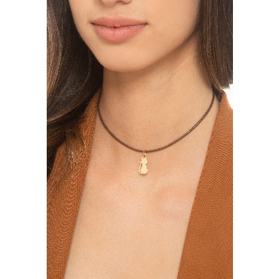 Charm in yellow gold 18k with cat 