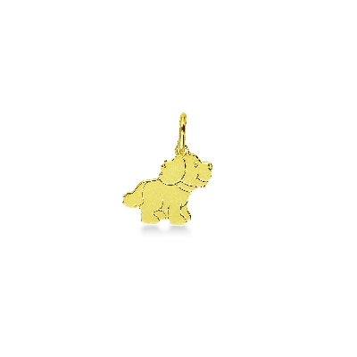 18k yellow gold charm with dog 