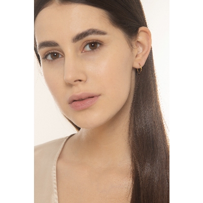 Orecchini a cerchio in oro giallo 18k, diametro circa 1.40 cm