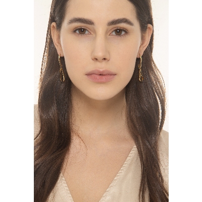 18k yellow gold crossed earrings 