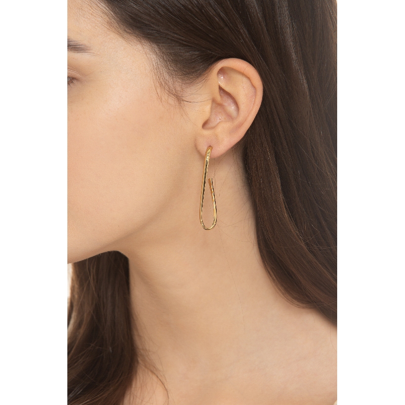 18k yellow gold crossed earrings 
