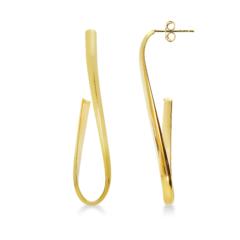 18k yellow gold crossed earrings 