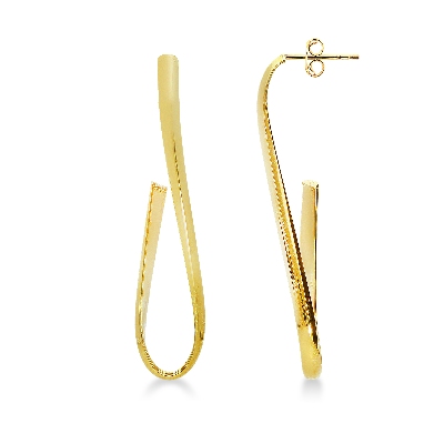 18k yellow gold crossed earrings 