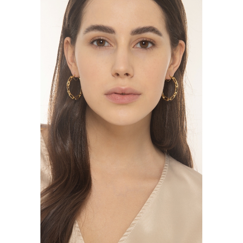 18k yellow gold earrings paper clip