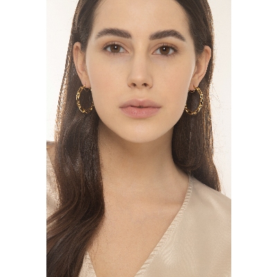 18k yellow gold earrings paper clip